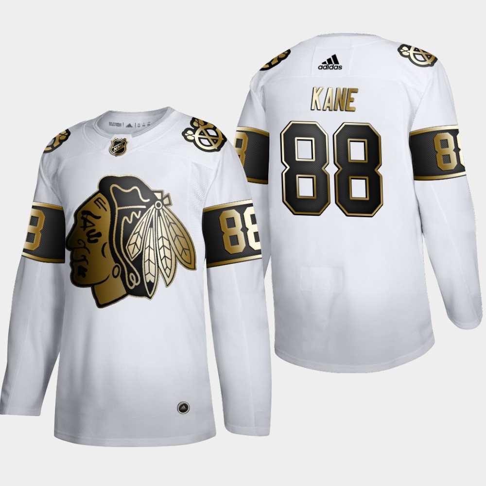 Chicago Blackhawks #88 Patrick Kane Men Adidas White Golden Edition Limited Stitched NHL Jersey